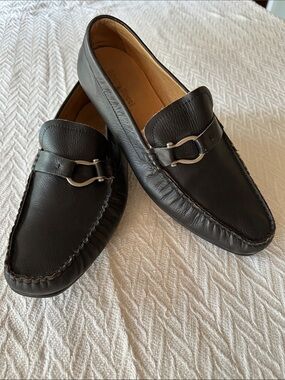 Black Leather Bit Loafers for Men - Classic Slip-On Dress Loafers